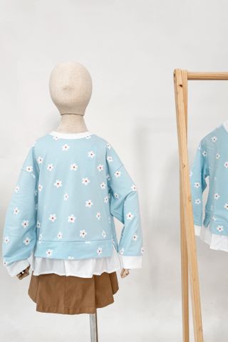 Họa tiết hoa nền xanh