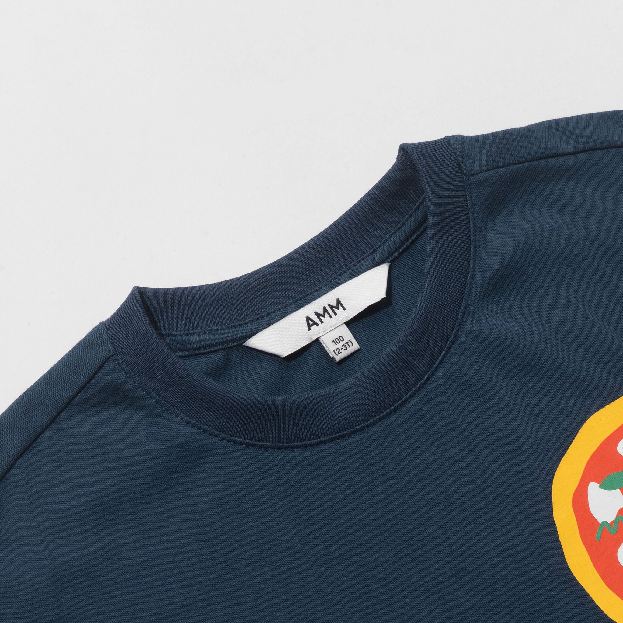  Áo phông bé trai dáng relax in hình Pizza vải cotton hữu cơ 