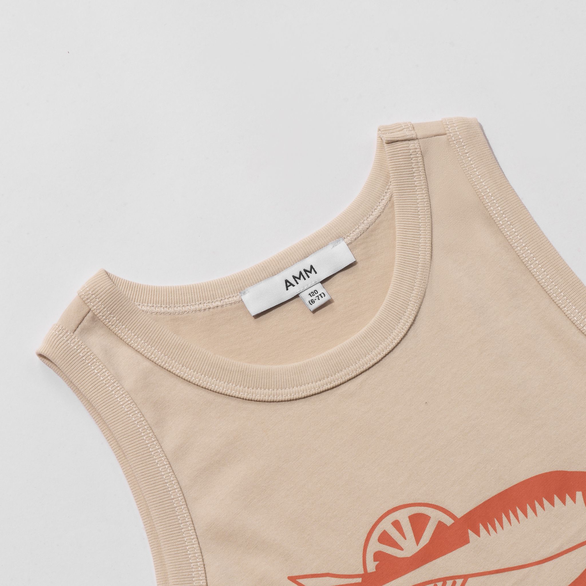  Áo ba lỗ bé trái dáng regular in hình cá vải cotton hữu cơ 