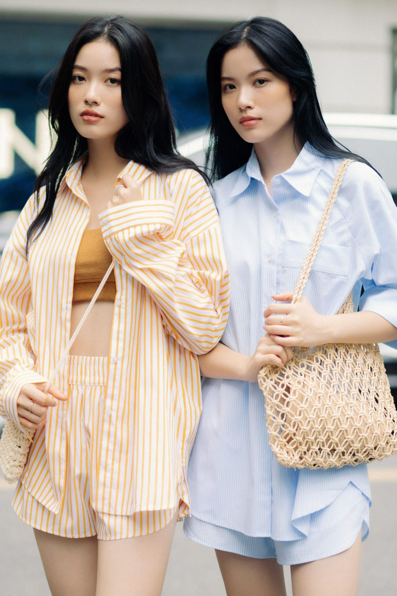  Áo sơ mi nữ kẻ dáng rộng 