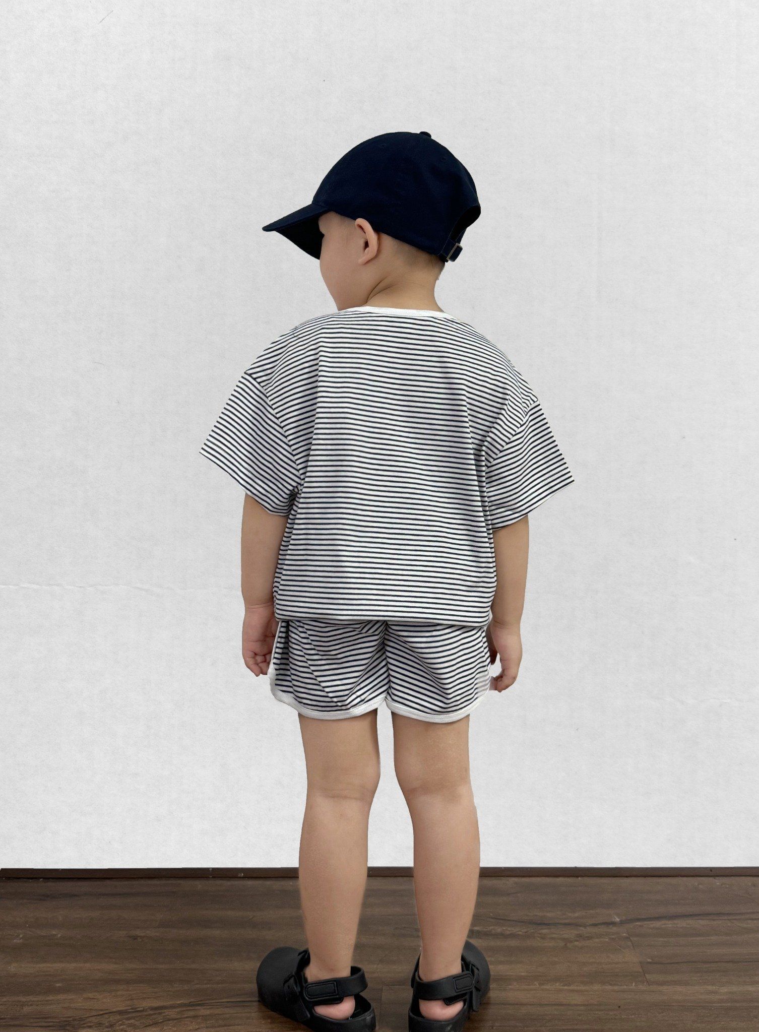  Bộ quần áo Unisex Kids vải single họa tiết kẻ 