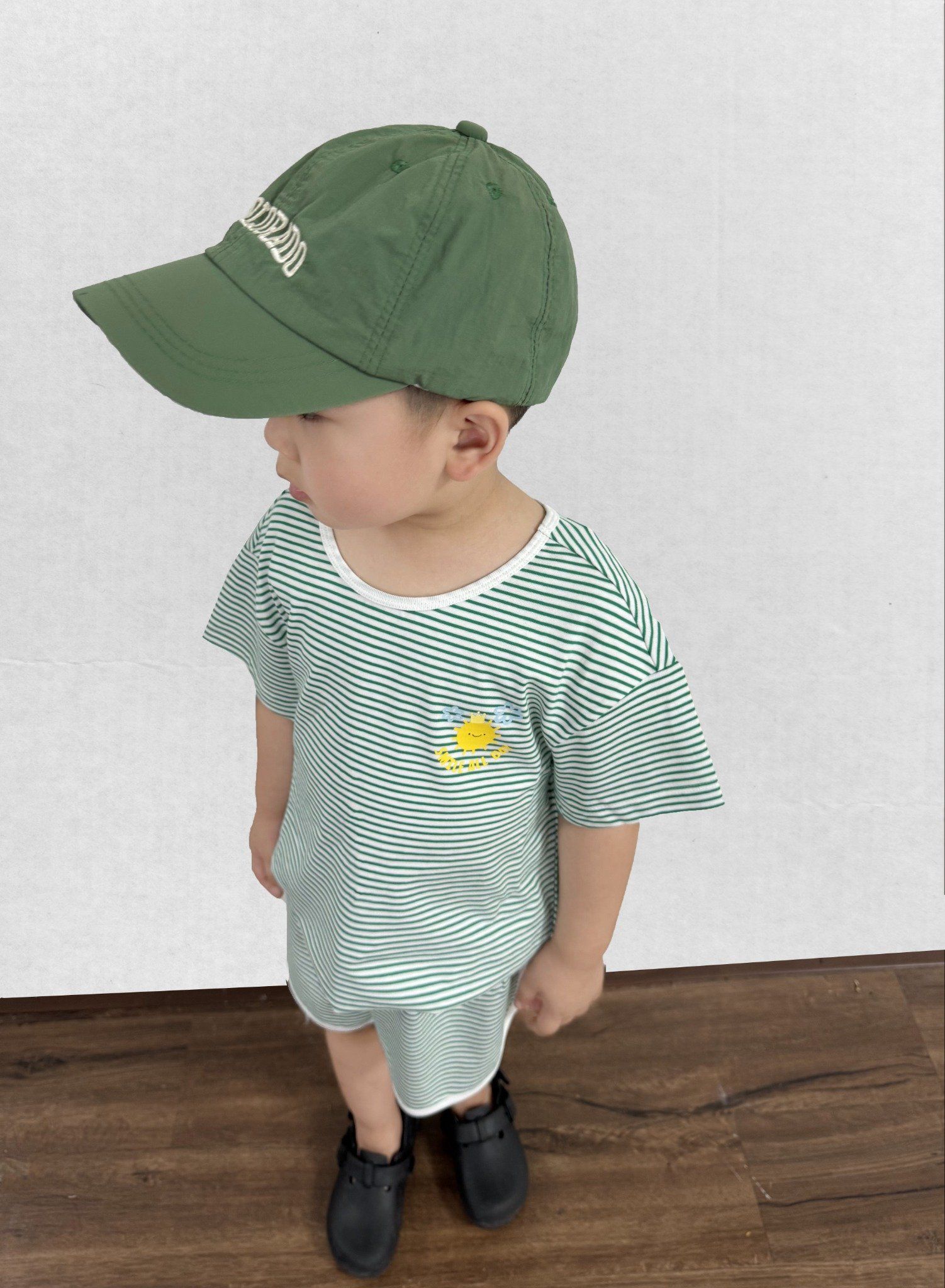  Bộ quần áo Unisex Kids vải single họa tiết kẻ 