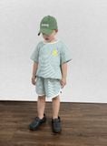  Bộ quần áo Unisex Kids vải single họa tiết kẻ 