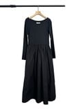  Đầm midi nữ phối vải Poplin 