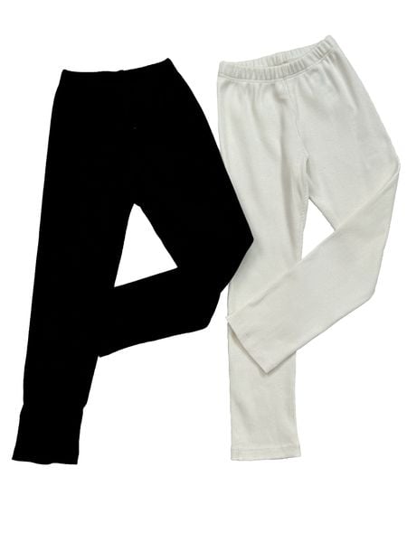  Quần legging bé gái dệt kim gân nổi 