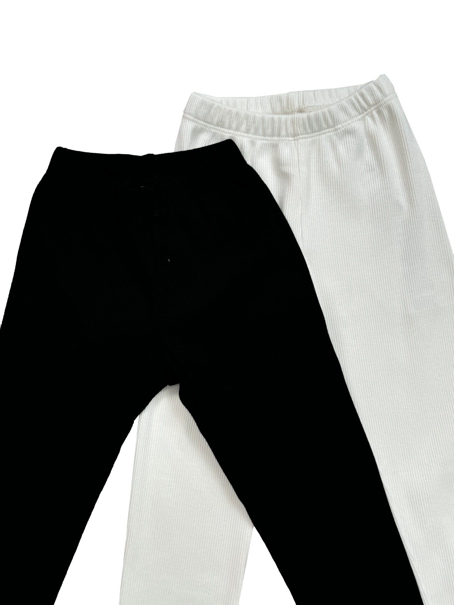  Quần legging bé gái dệt kim gân nổi 