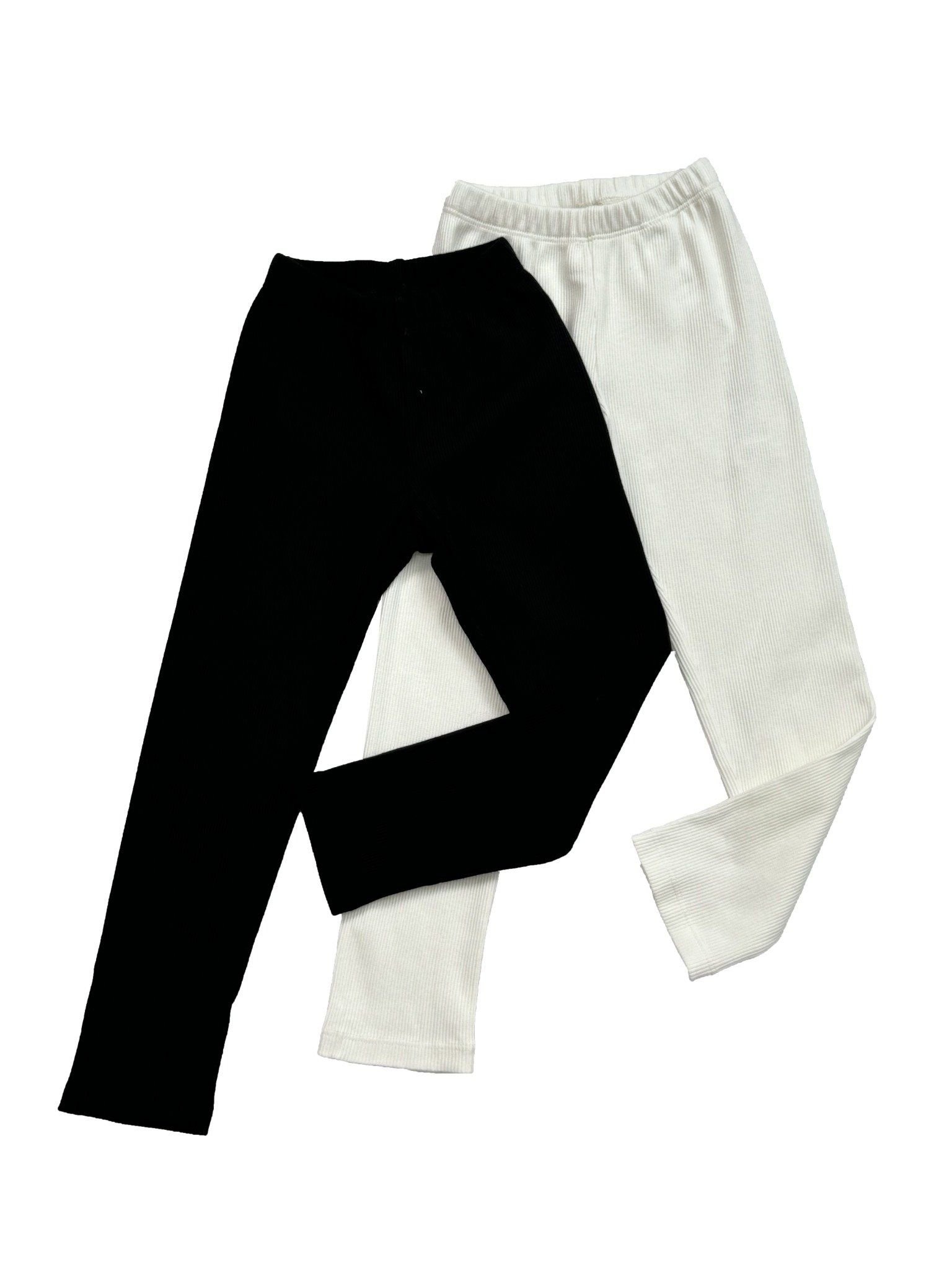  Quần legging bé gái dệt kim gân nổi 