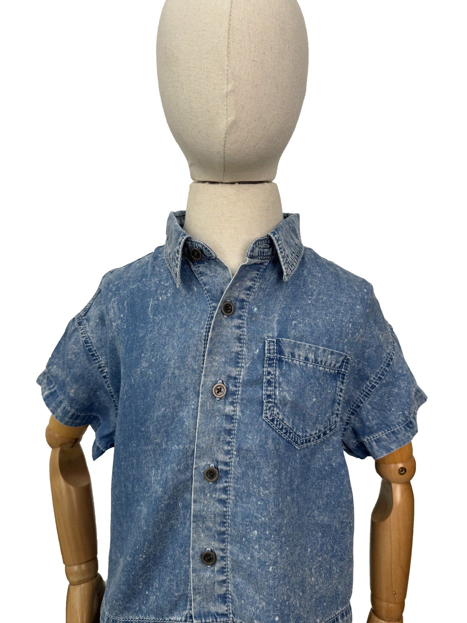  Bộ quần áo bé trai dáng boxy vải light denim 