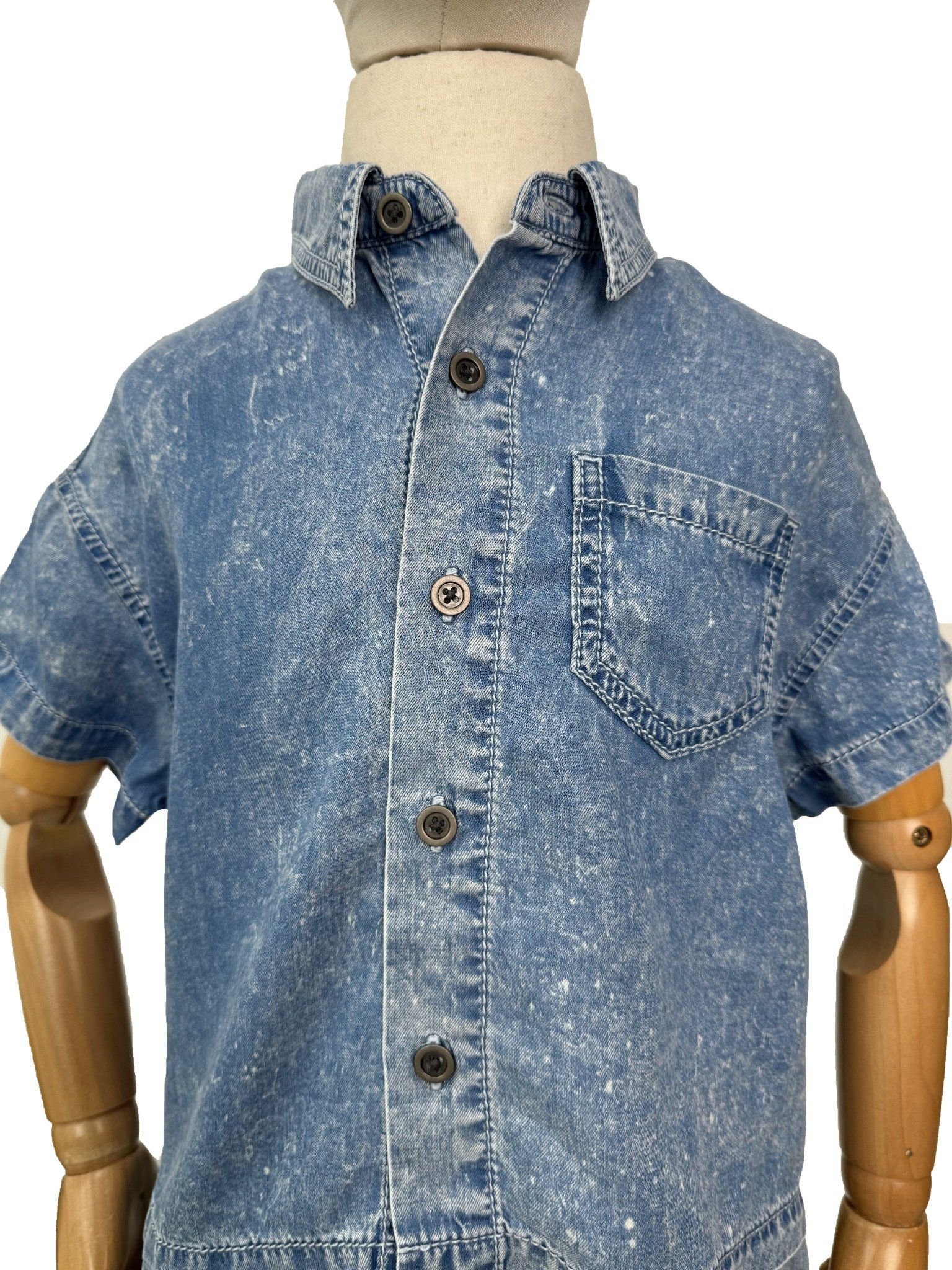  Bộ quần áo bé trai dáng boxy vải light denim 