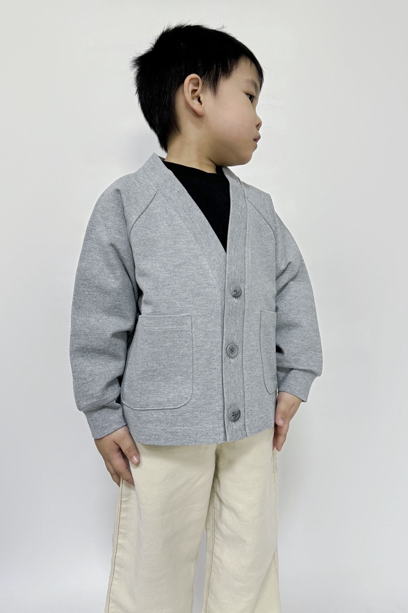  Áo khoác Cardigan cho bé vải Interlock 