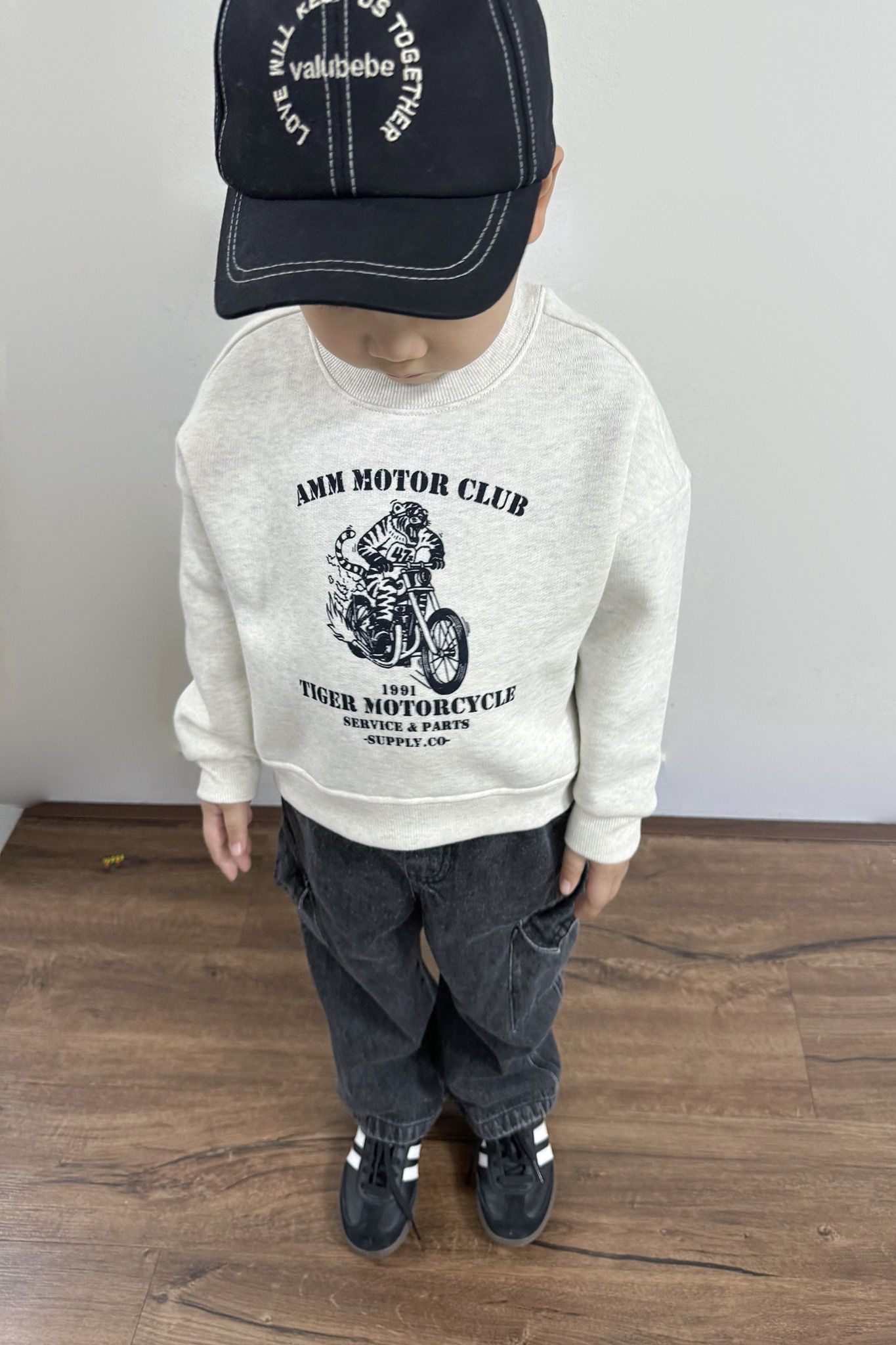  Áo nỉ bé trai dáng Boxy in họa tiết Tiger Motorcycle 