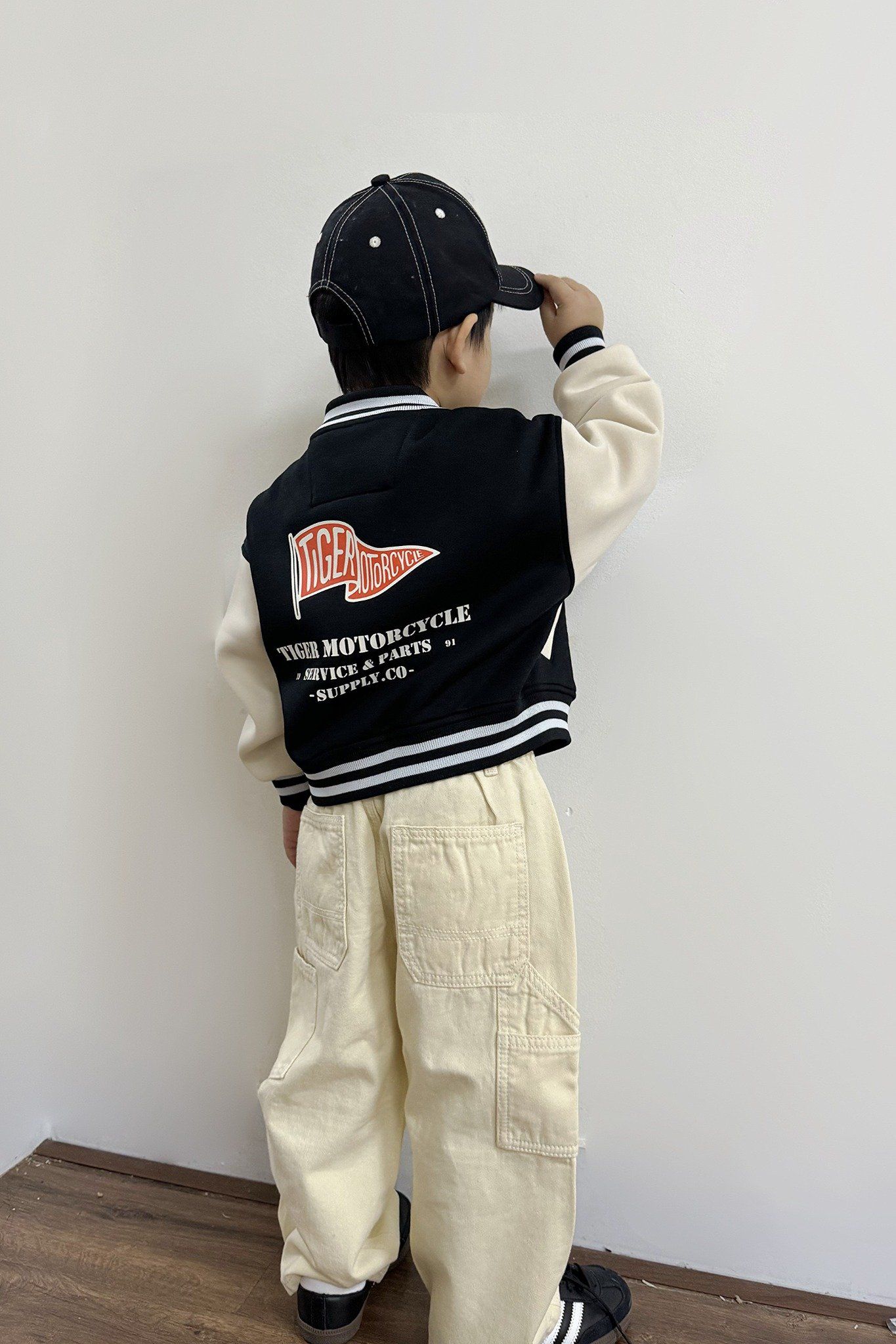  Áo bomber Unisex trẻ em vải Scuba in họa tiết Tiger 