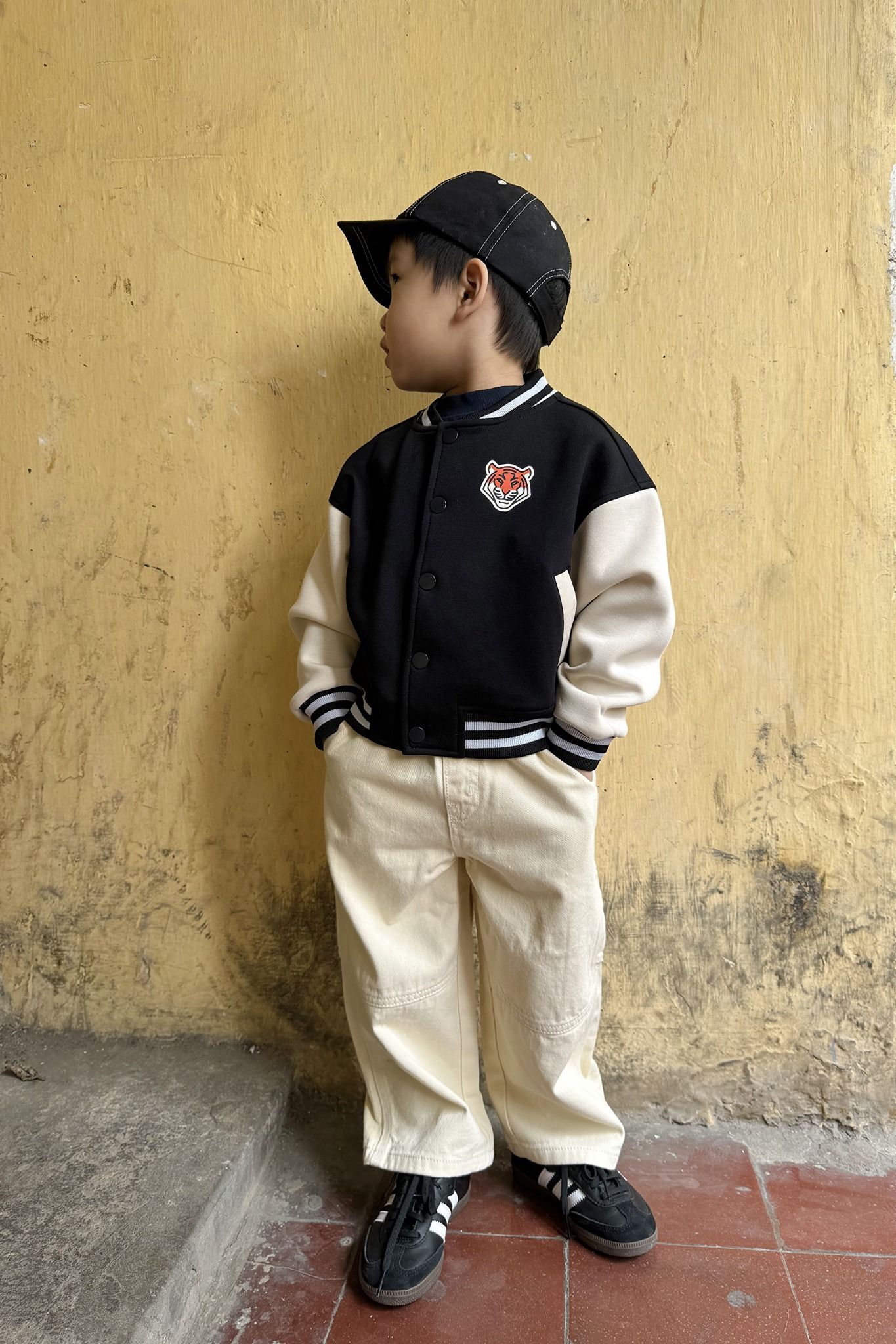  Áo bomber Unisex trẻ em vải Scuba in họa tiết Tiger 