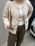  Áo khoác nữ chần bông cổ V 