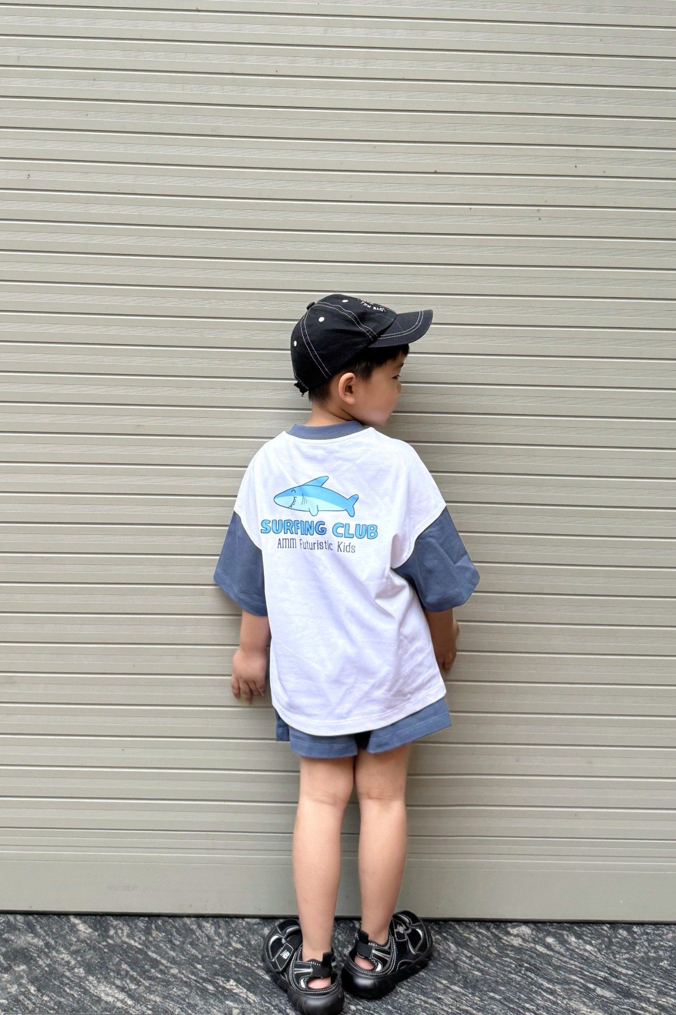  Bộ quần áo Bé Trai phối tay in họa tiết Cá mập 