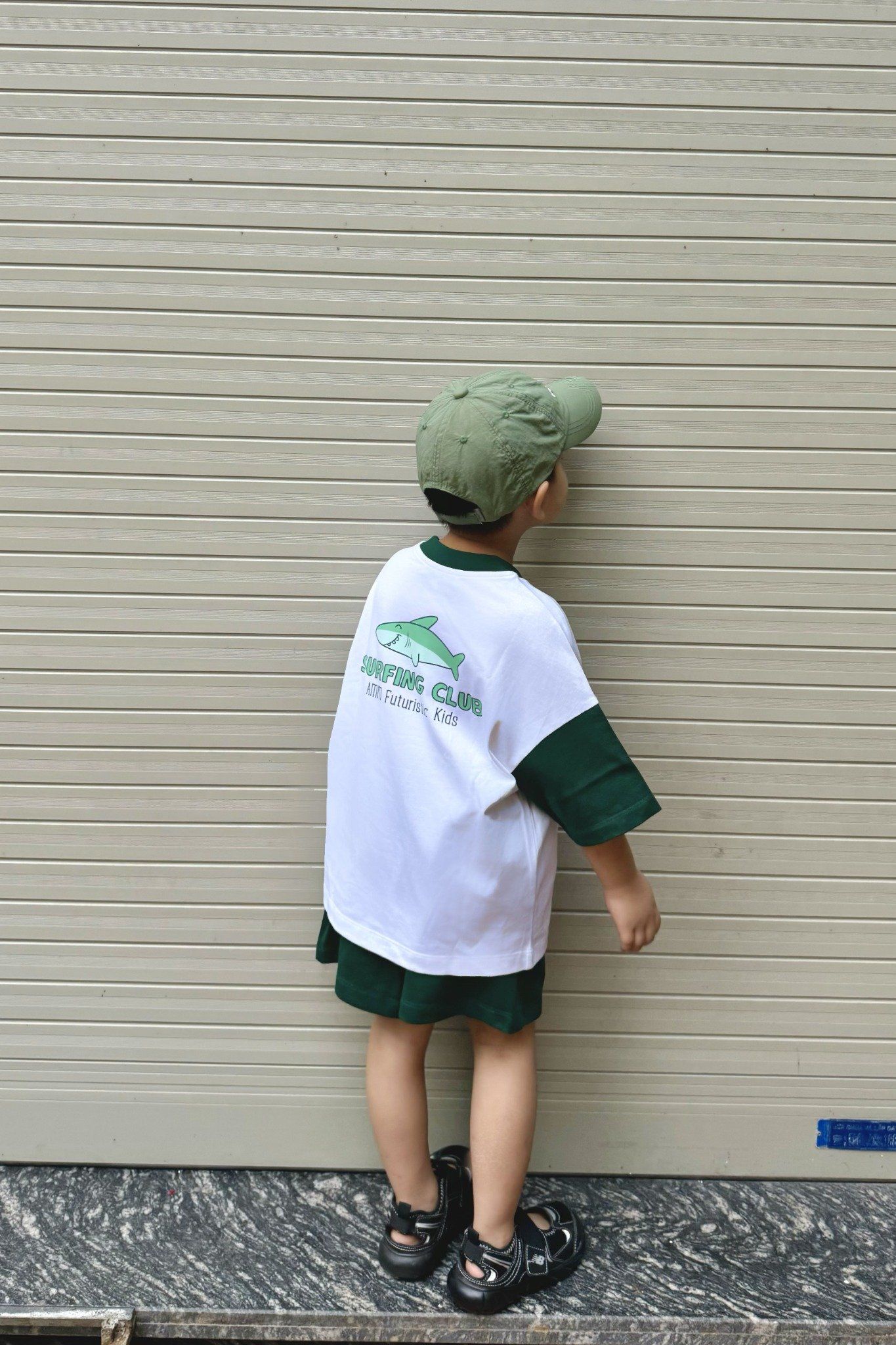  Bộ quần áo Bé Trai phối tay in họa tiết Cá mập 