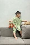  Bộ quần áo Unisex trẻ em vải single dáng lửng họa tiết 