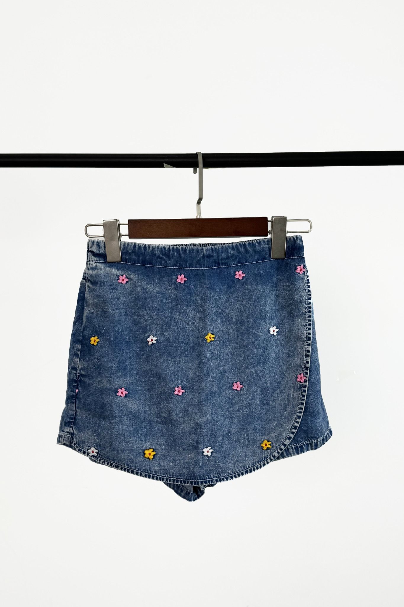  Chân váy wrap denim bé gái 