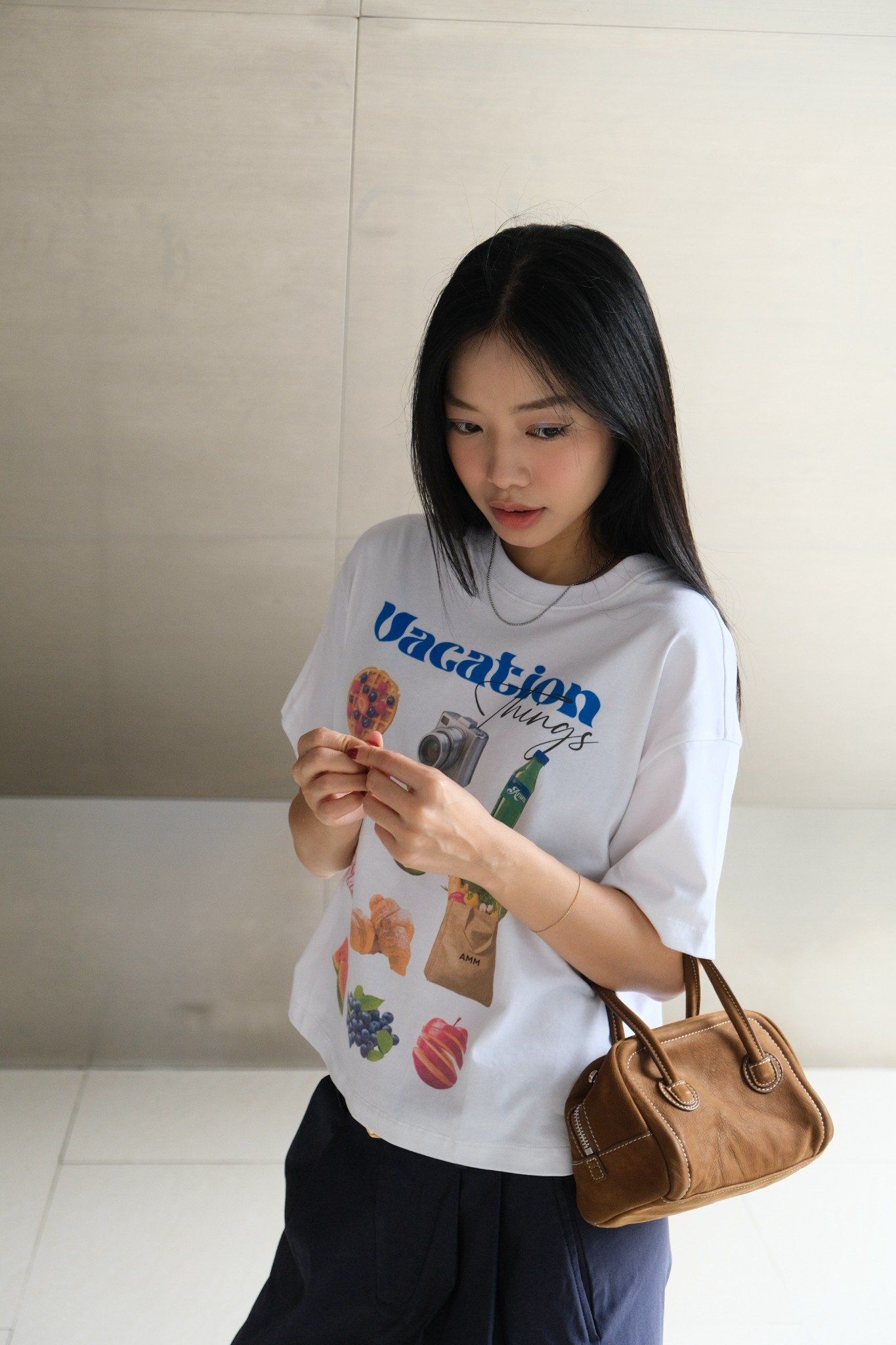  Áo phông Nữ in họa tiết Vacation things dáng Boxy 