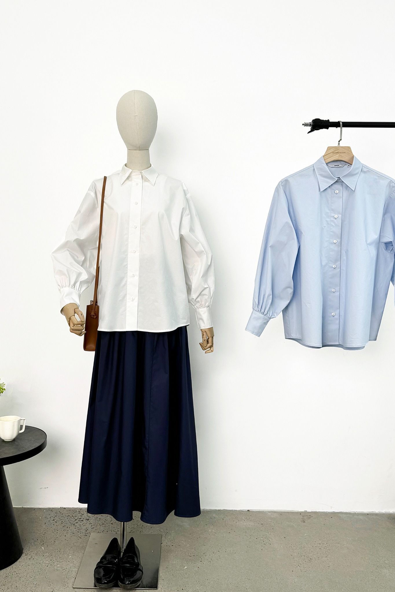 Áo sơ mi nữ tay bồng dáng rộng vải Poplin 