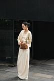  Quần khaki nữ có ly ống rộng 