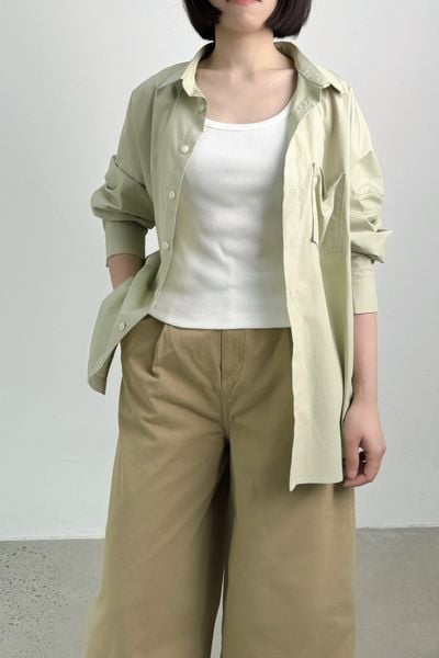  Áo ba lỗ Basic Nữ vải Rib dáng Crop Fit 