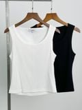  Áo ba lỗ Basic Nữ vải Rib dáng Crop Fit 