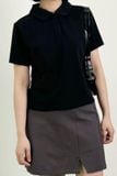  Áo polo nữ dáng Boxy crop vải Pique 