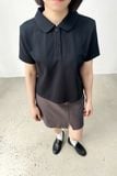  Áo polo nữ dáng Boxy crop vải Pique 