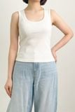  Áo ba lỗ Basic Nữ vải Rib dáng Crop Fit 