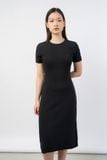  Váy cổ tròn dáng dài vải rib 