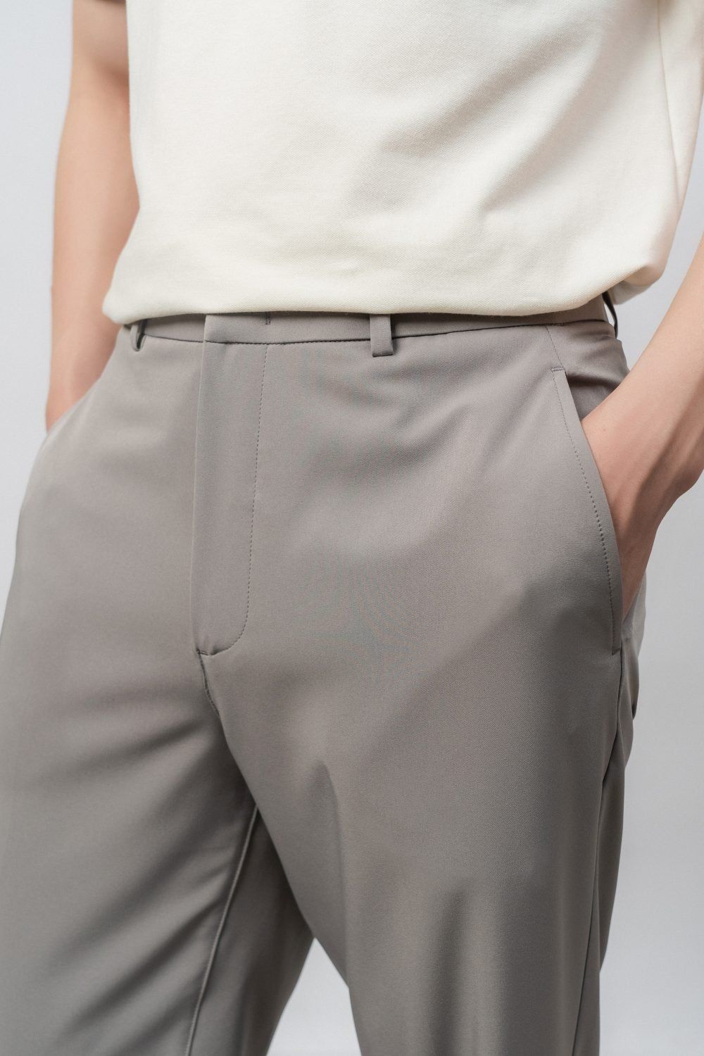  Quần âu nam cạp chun dáng tapered 