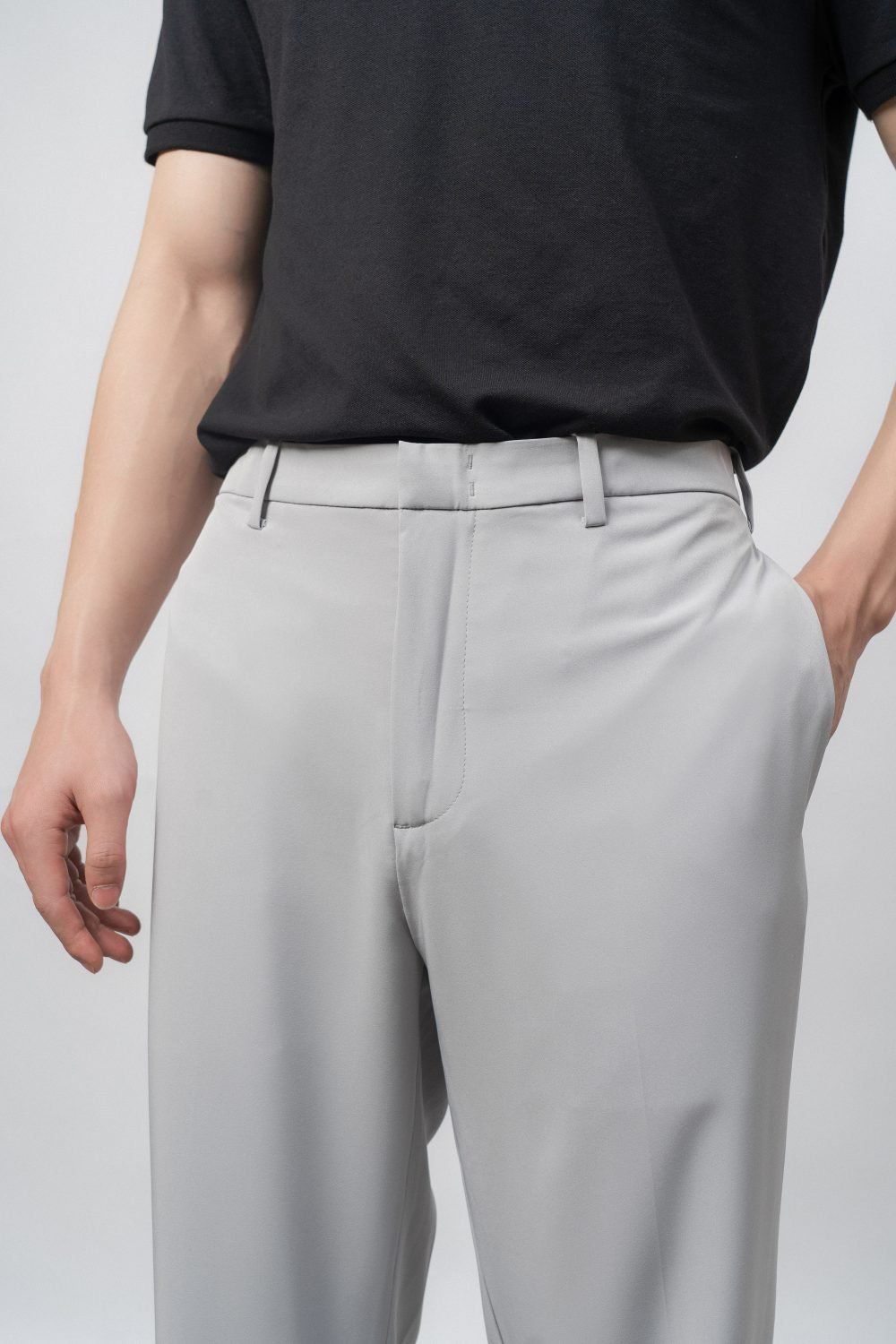  Quần âu nam cạp chun dáng tapered 