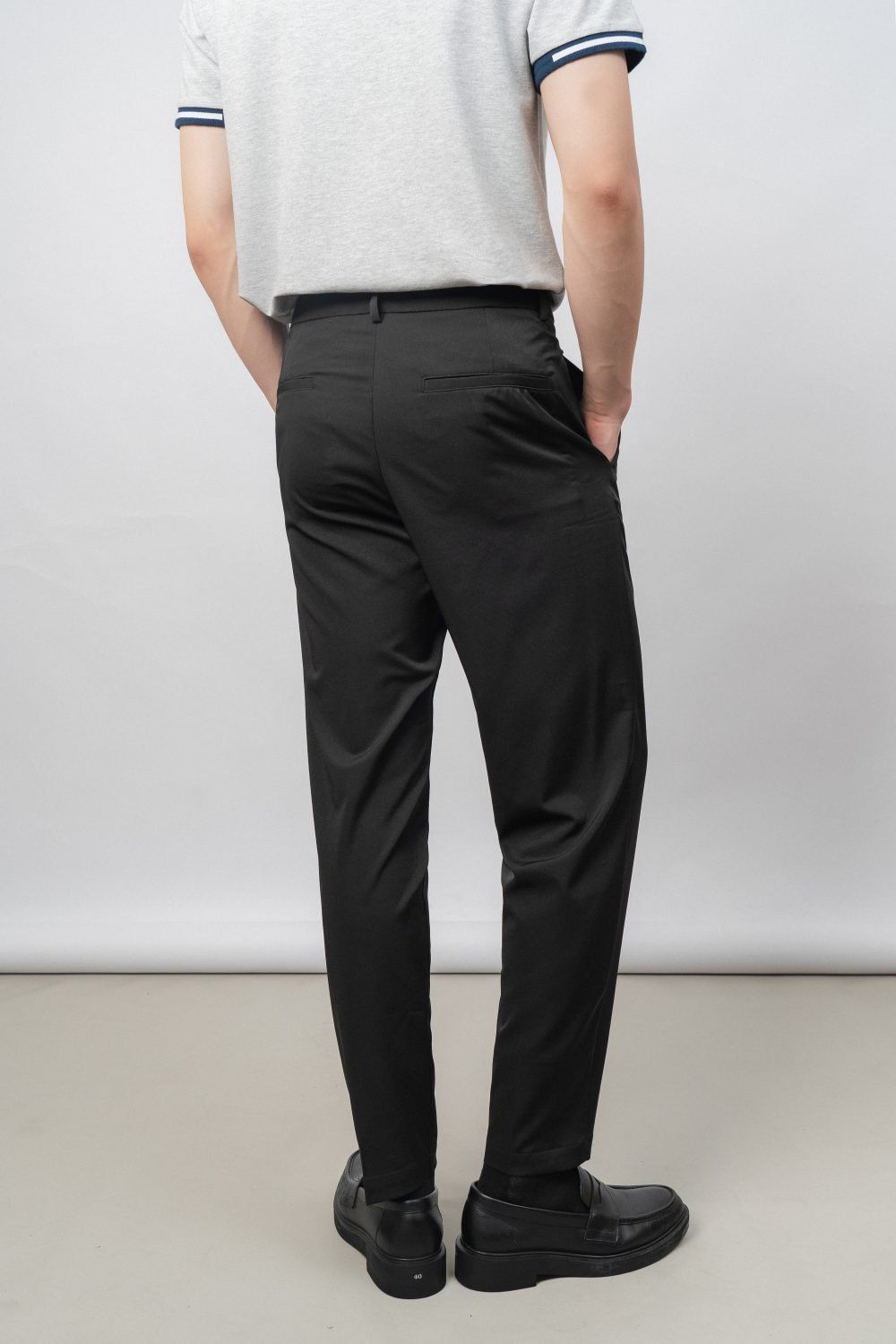  Quần âu nam cạp chun dáng tapered 