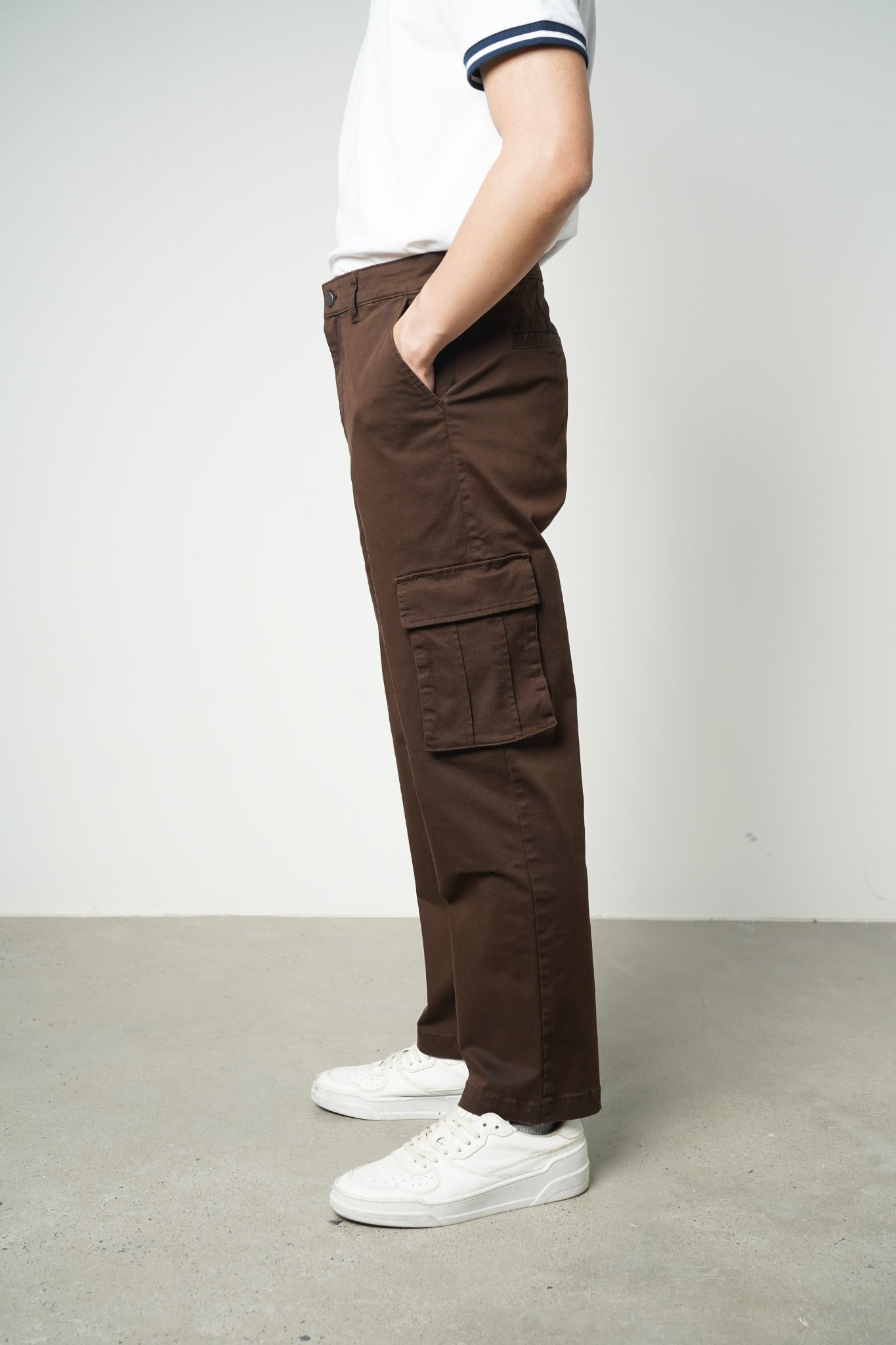  Quần dài nam túi hộp vải twill 