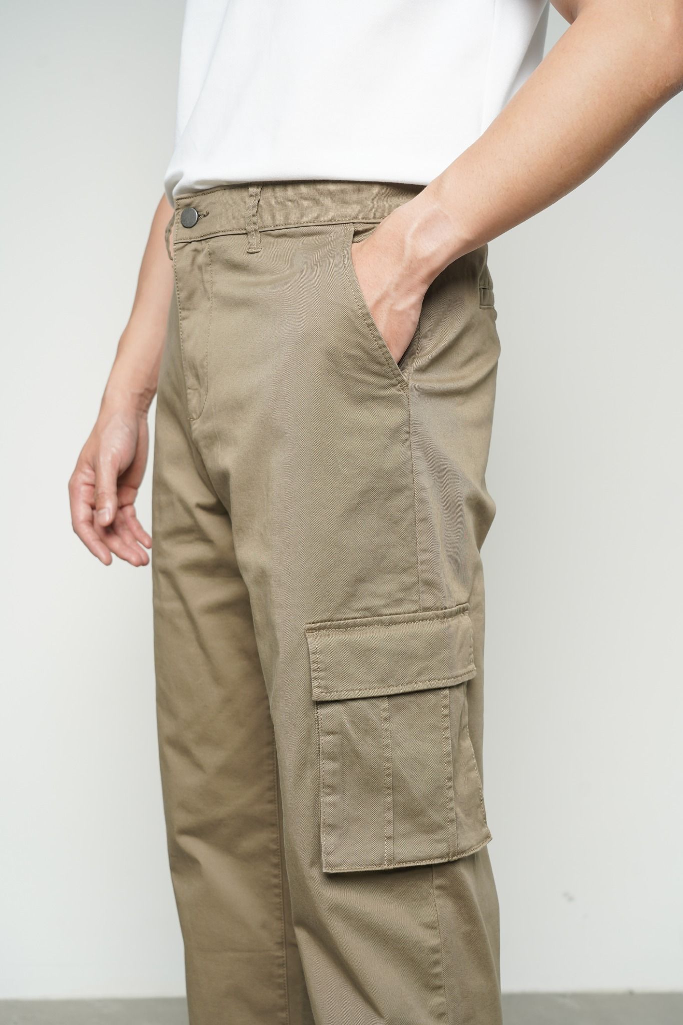  Quần dài nam túi hộp vải twill 