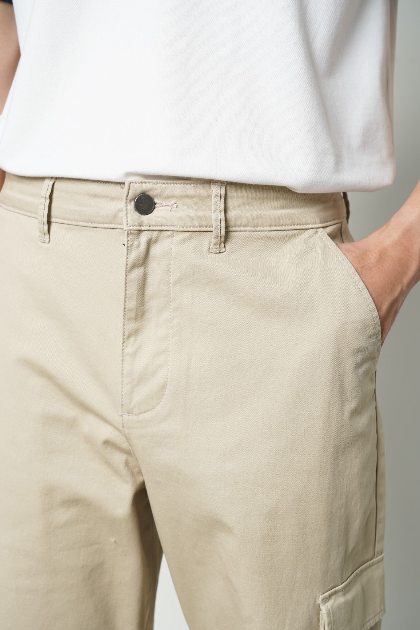  Quần dài nam túi hộp vải twill 