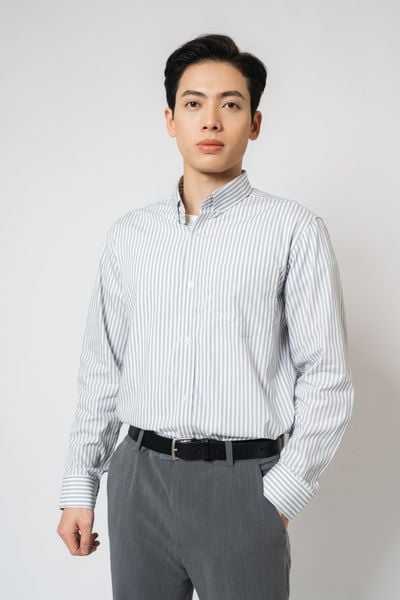  Áo sơ mi nam dài tay cổ button down 