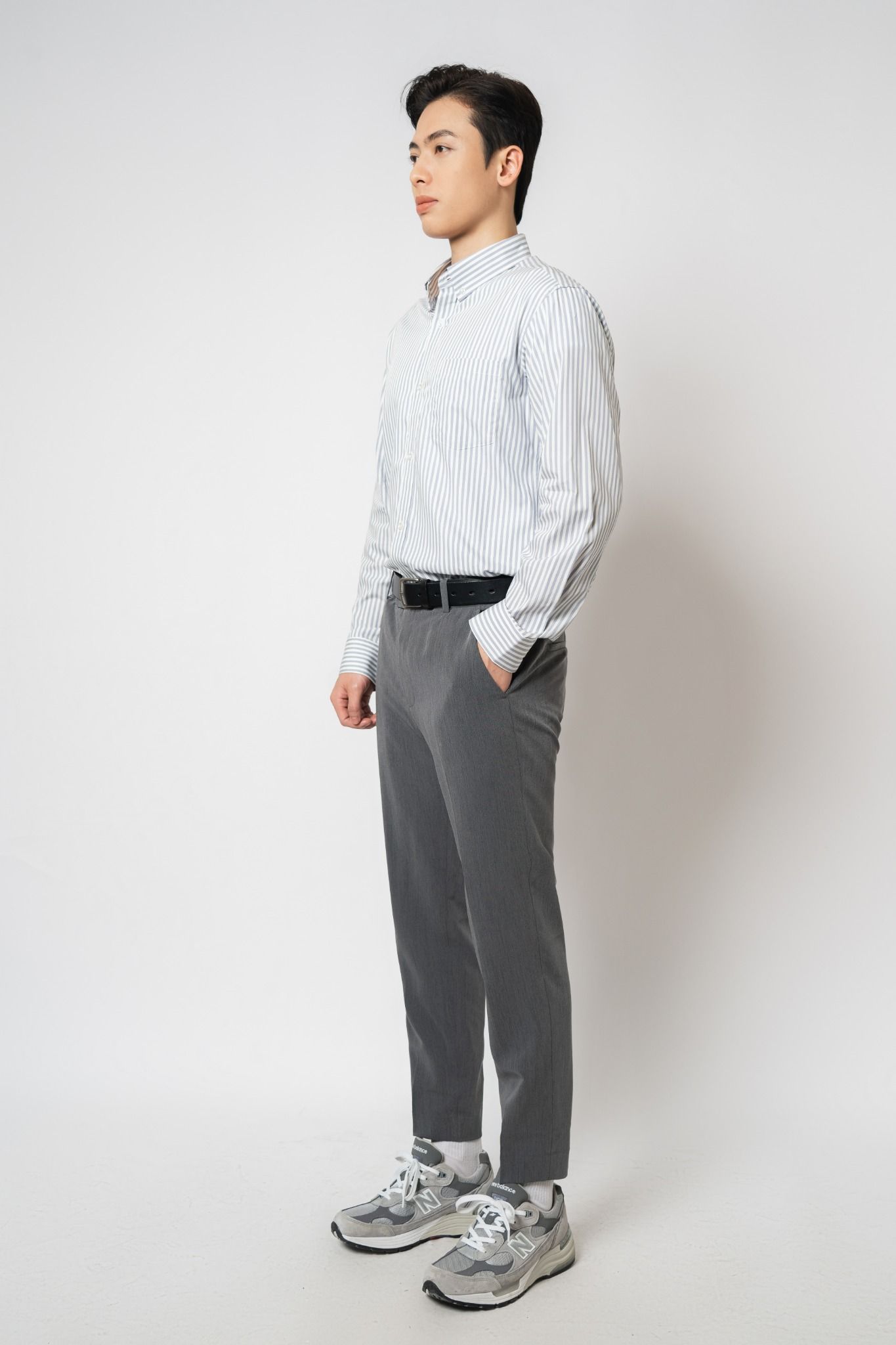  Áo sơ mi nam dài tay cổ button down 