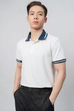  Áo polo nam cổ phối kẻ vải pique 