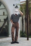  Áo polo Nam vải cotton kẻ dáng regular 