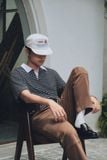  Áo polo Nam vải cotton kẻ dáng regular 