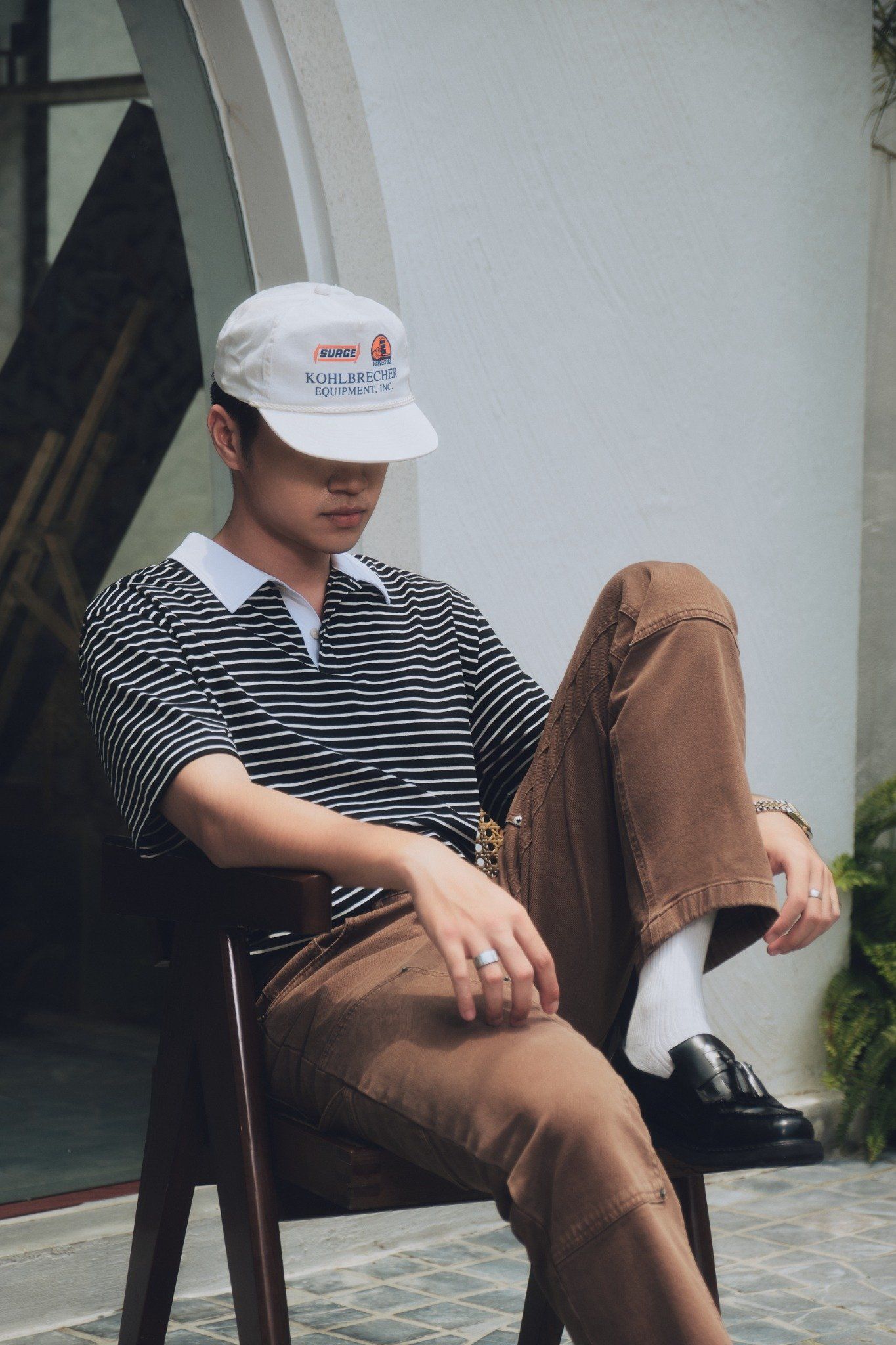  Áo polo Nam vải cotton kẻ dáng regular 
