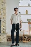  Áo sơ mi nam vải linen nẹp ngực 