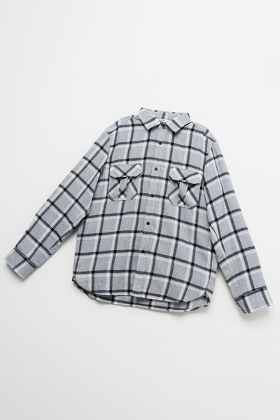  Áo sơ mi nam vải flannel kẻ dáng suông 