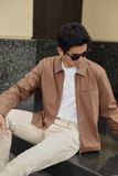 Áo sơ mi nam phối Zip vải Poplin 