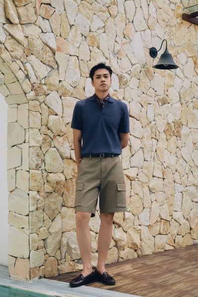  Quần shorts nam vải khaki túi hộp RC 