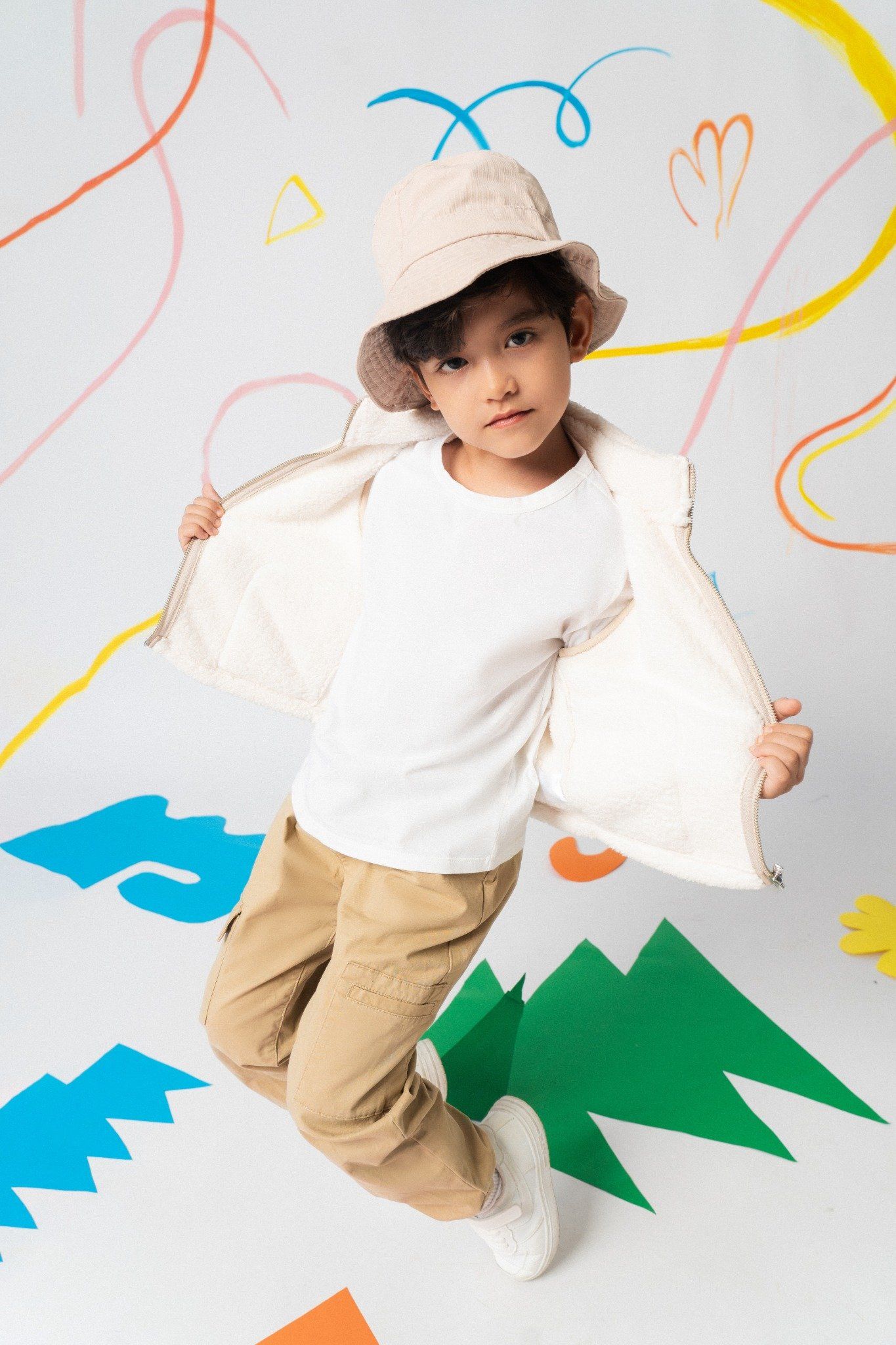  Quần jogger trẻ em túi hộp vải twill 
