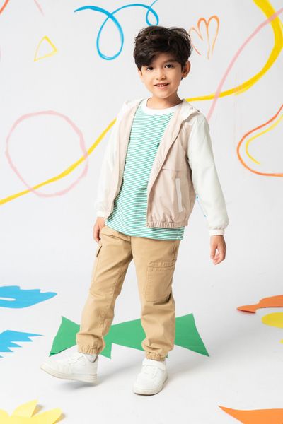  Quần jogger trẻ em túi hộp vải twill 