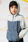  Áo khoác gió hai lớp unisex trẻ em phối màu có mũ 